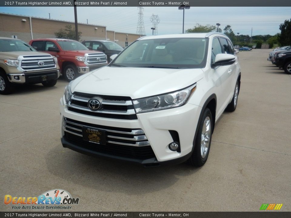 2017 Toyota Highlander Limited AWD Blizzard White Pearl / Almond Photo #1