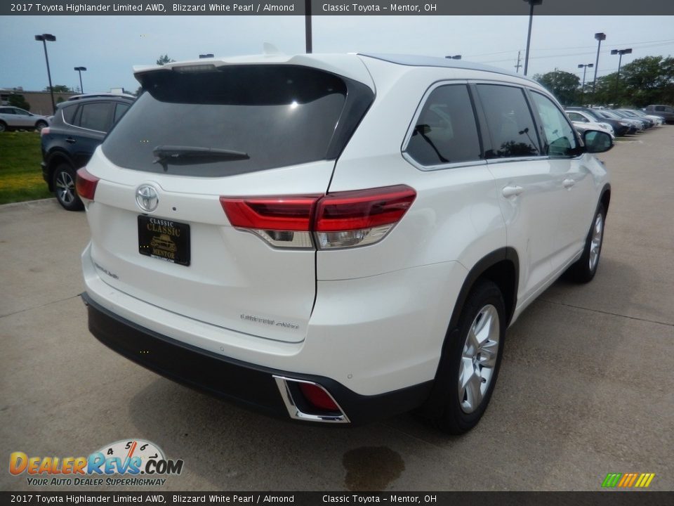 2017 Toyota Highlander Limited AWD Blizzard White Pearl / Almond Photo #2