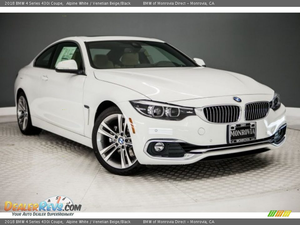 2018 BMW 4 Series 430i Coupe Alpine White / Venetian Beige/Black Photo #1