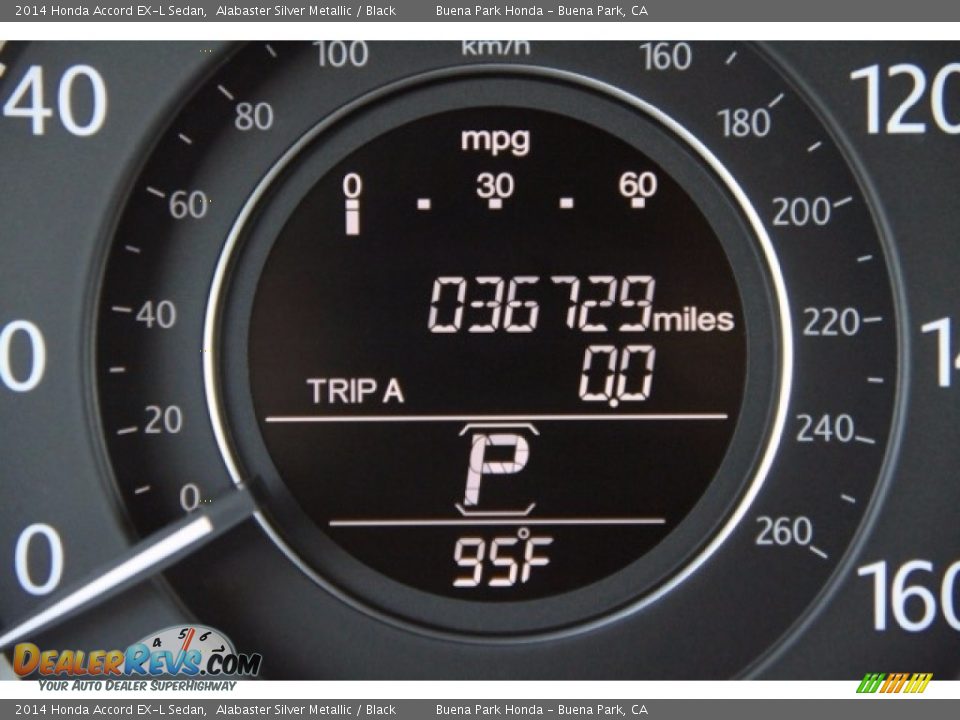2014 Honda Accord EX-L Sedan Alabaster Silver Metallic / Black Photo #6