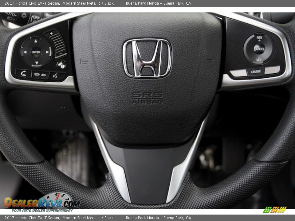 2017 Honda Civic EX-T Sedan Modern Steel Metallic / Black Photo #10