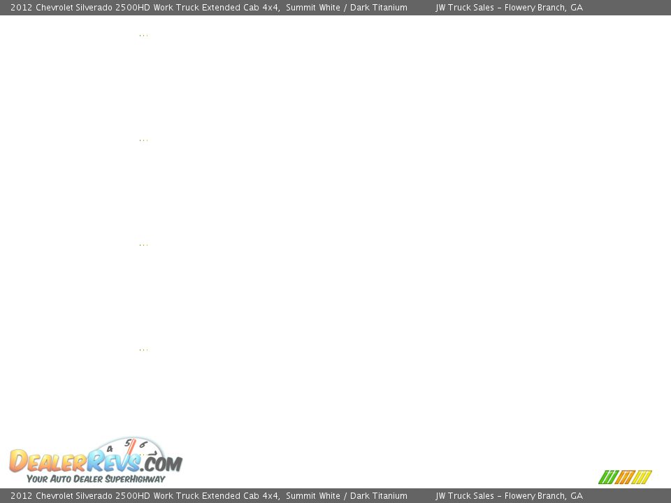 2012 Chevrolet Silverado 2500HD Work Truck Extended Cab 4x4 Summit White / Dark Titanium Photo #31