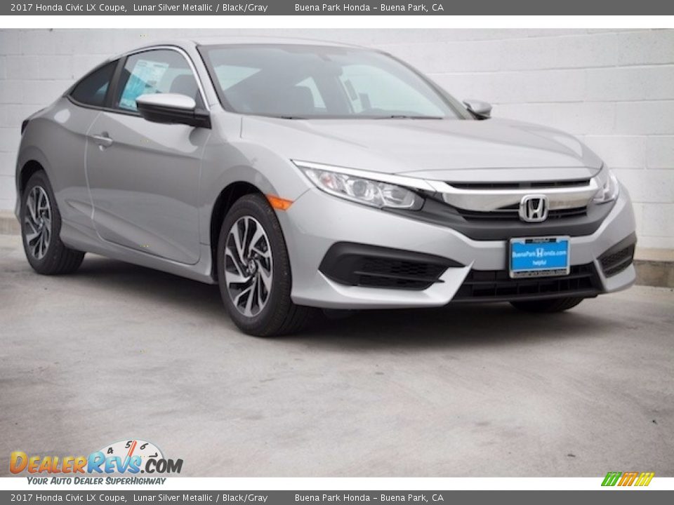 2017 Honda Civic LX Coupe Lunar Silver Metallic / Black/Gray Photo #1
