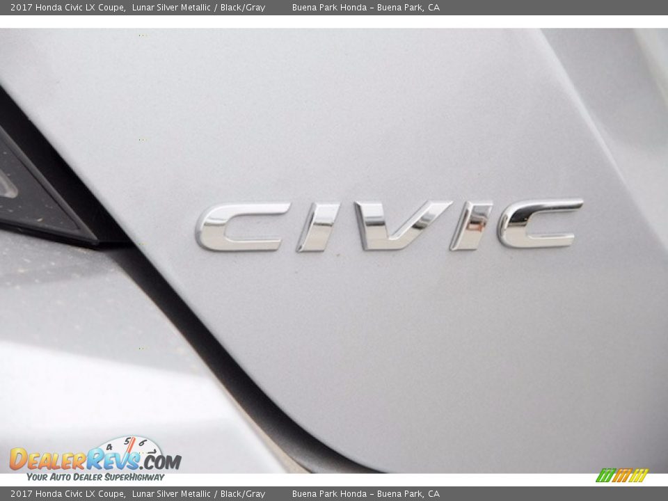 2017 Honda Civic LX Coupe Lunar Silver Metallic / Black/Gray Photo #3