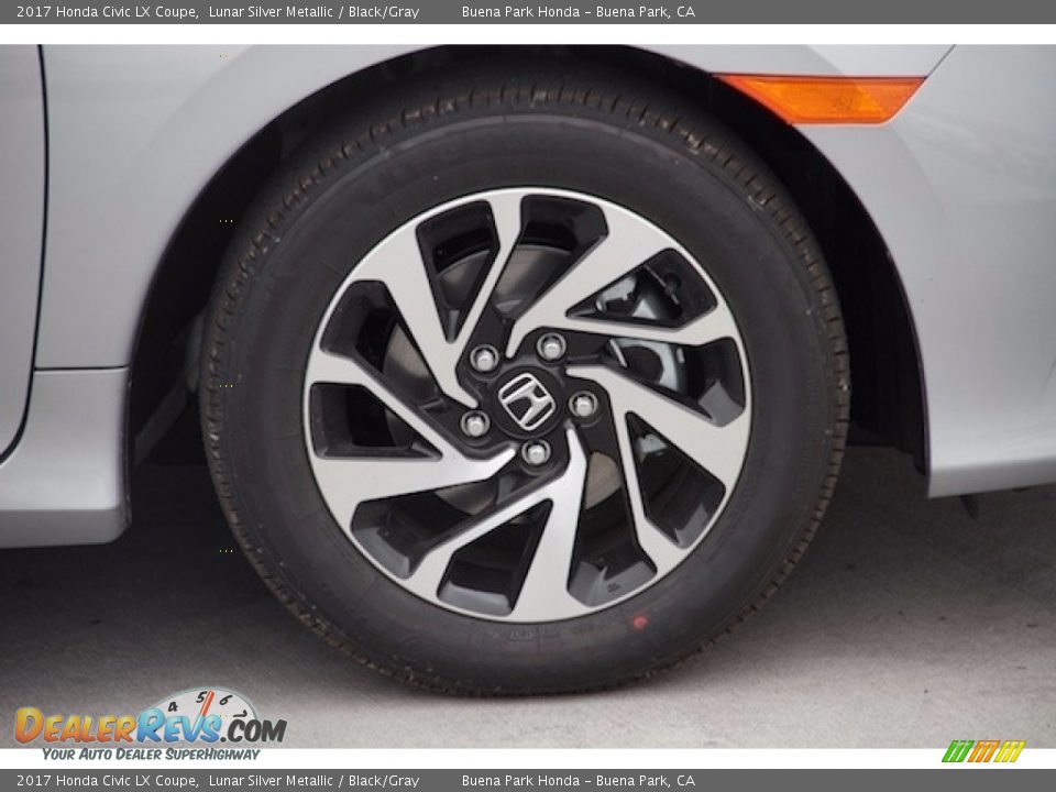 2017 Honda Civic LX Coupe Lunar Silver Metallic / Black/Gray Photo #5