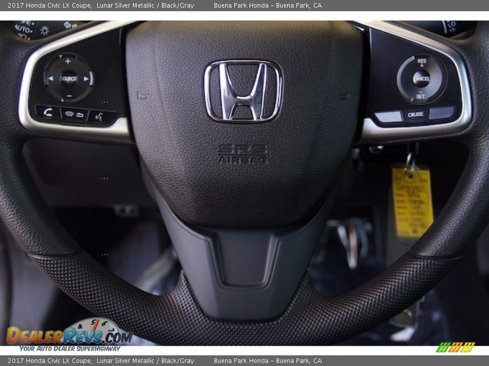 2017 Honda Civic LX Coupe Lunar Silver Metallic / Black/Gray Photo #9
