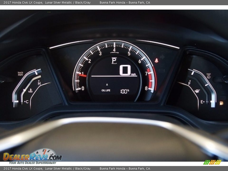 2017 Honda Civic LX Coupe Lunar Silver Metallic / Black/Gray Photo #13