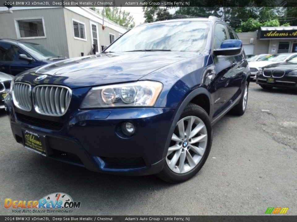 2014 BMW X3 xDrive28i Deep Sea Blue Metallic / Chestnut Photo #1