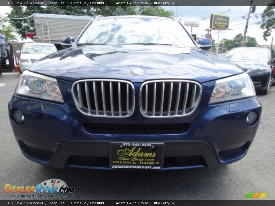2014 BMW X3 xDrive28i Deep Sea Blue Metallic / Chestnut Photo #2