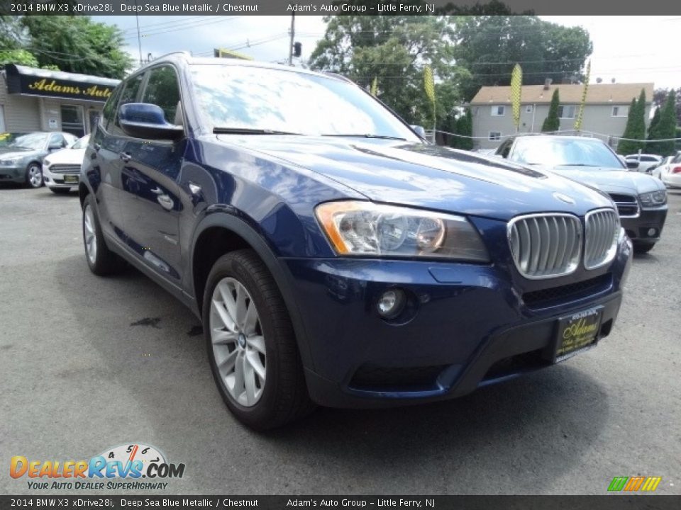2014 BMW X3 xDrive28i Deep Sea Blue Metallic / Chestnut Photo #3
