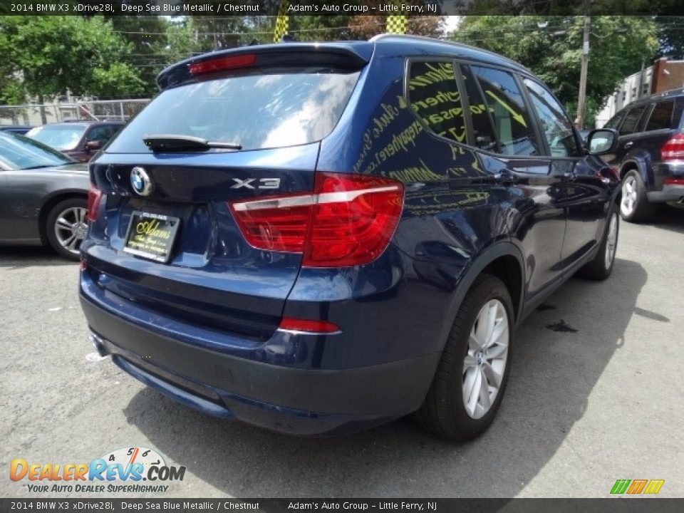 2014 BMW X3 xDrive28i Deep Sea Blue Metallic / Chestnut Photo #4