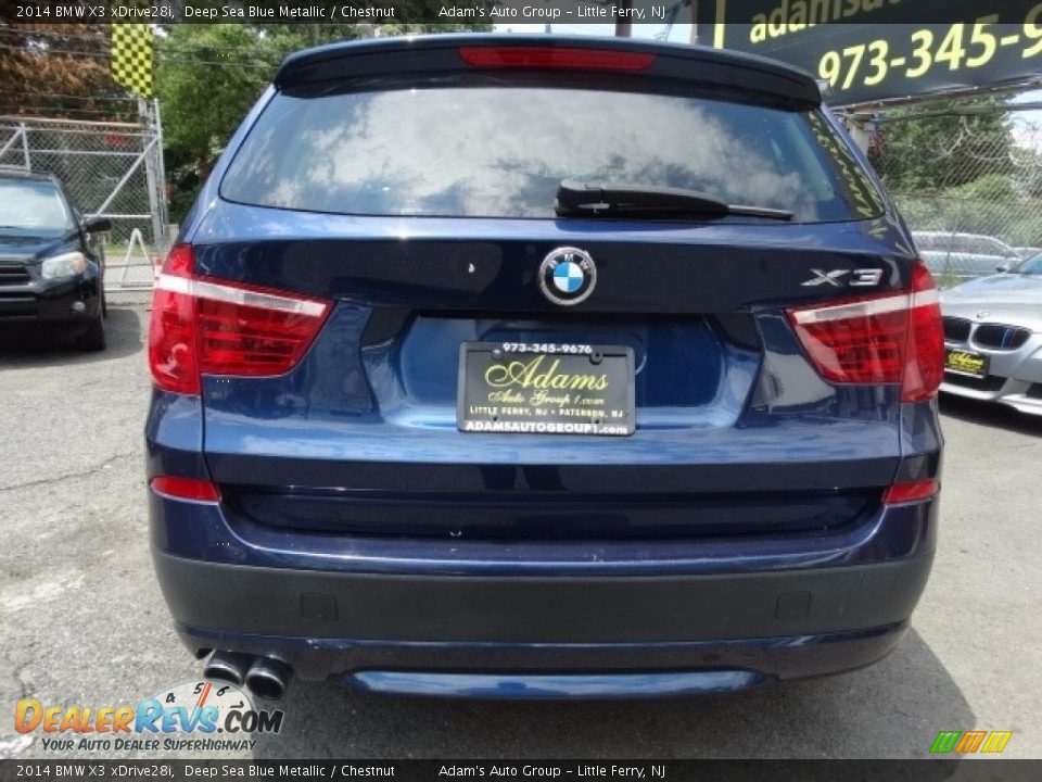 2014 BMW X3 xDrive28i Deep Sea Blue Metallic / Chestnut Photo #5