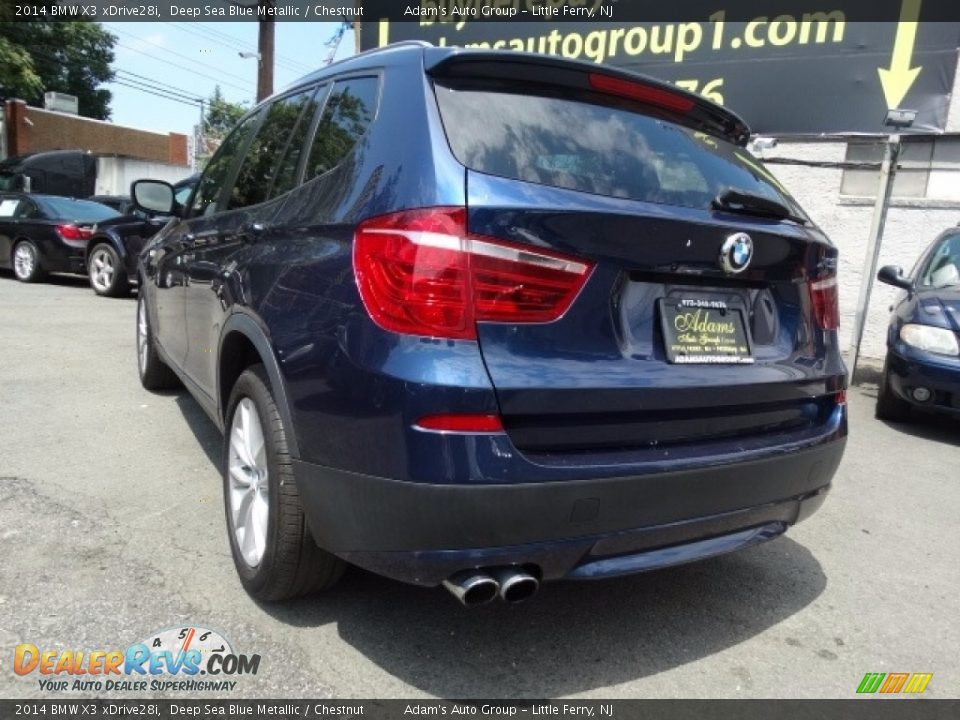 2014 BMW X3 xDrive28i Deep Sea Blue Metallic / Chestnut Photo #6