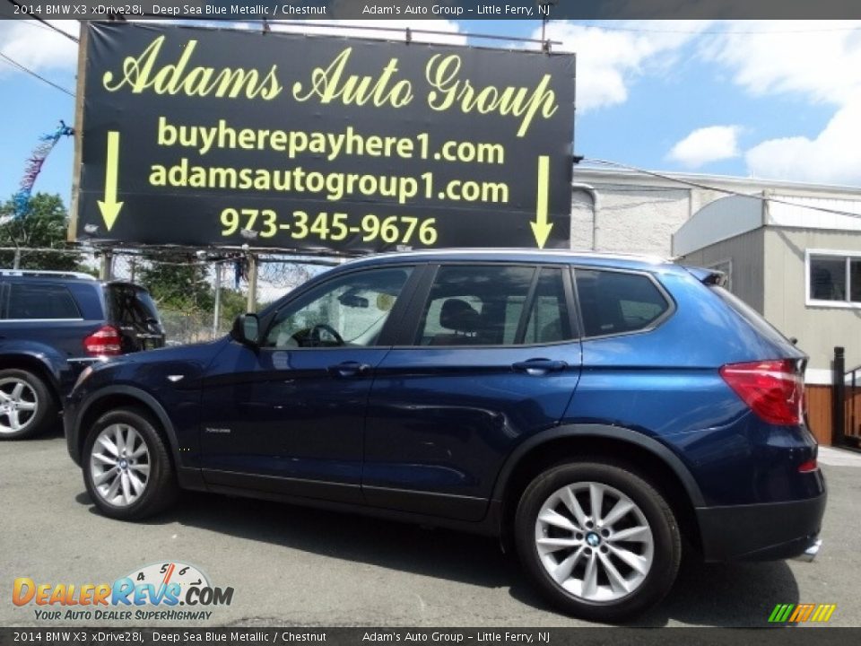 2014 BMW X3 xDrive28i Deep Sea Blue Metallic / Chestnut Photo #7