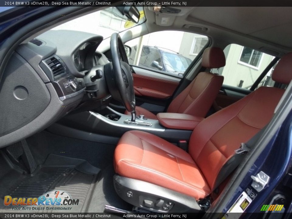 2014 BMW X3 xDrive28i Deep Sea Blue Metallic / Chestnut Photo #17