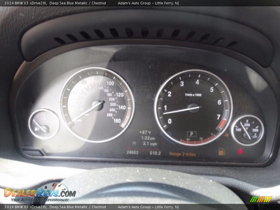 2014 BMW X3 xDrive28i Deep Sea Blue Metallic / Chestnut Photo #25