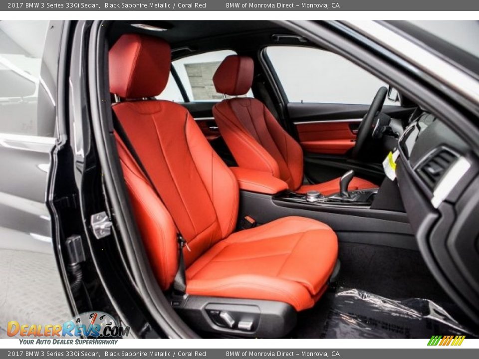 2017 BMW 3 Series 330i Sedan Black Sapphire Metallic / Coral Red Photo #2