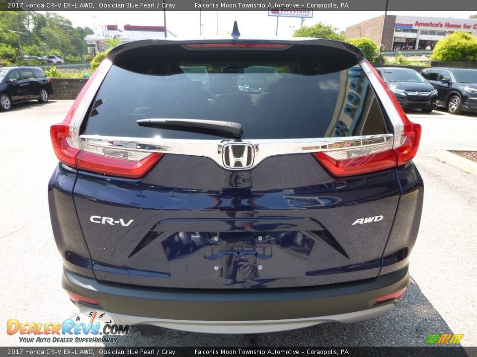 2017 Honda CR-V EX-L AWD Obsidian Blue Pearl / Gray Photo #3