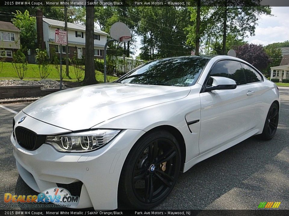 2015 BMW M4 Coupe Mineral White Metallic / Sakhir Orange/Black Photo #1