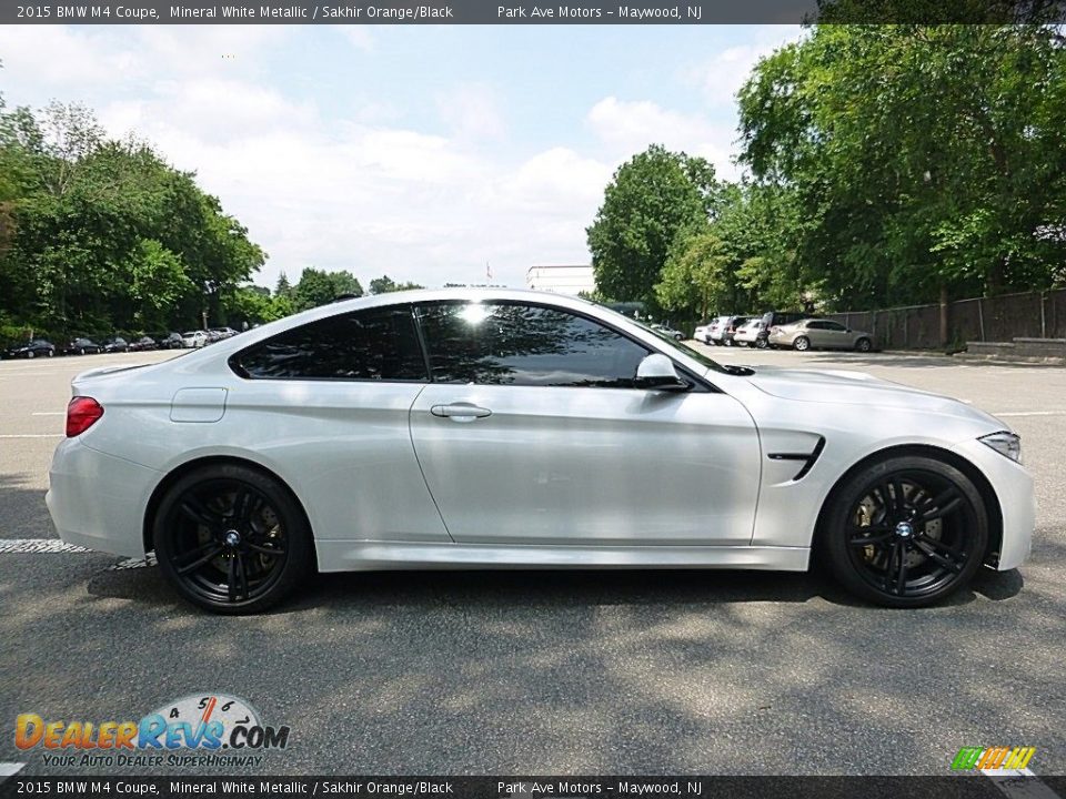 2015 BMW M4 Coupe Mineral White Metallic / Sakhir Orange/Black Photo #6
