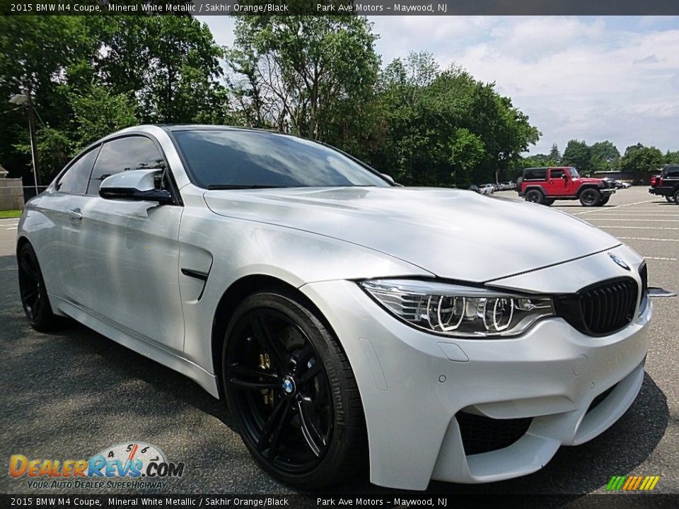 2015 BMW M4 Coupe Mineral White Metallic / Sakhir Orange/Black Photo #7
