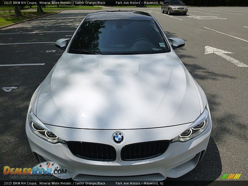 2015 BMW M4 Coupe Mineral White Metallic / Sakhir Orange/Black Photo #8