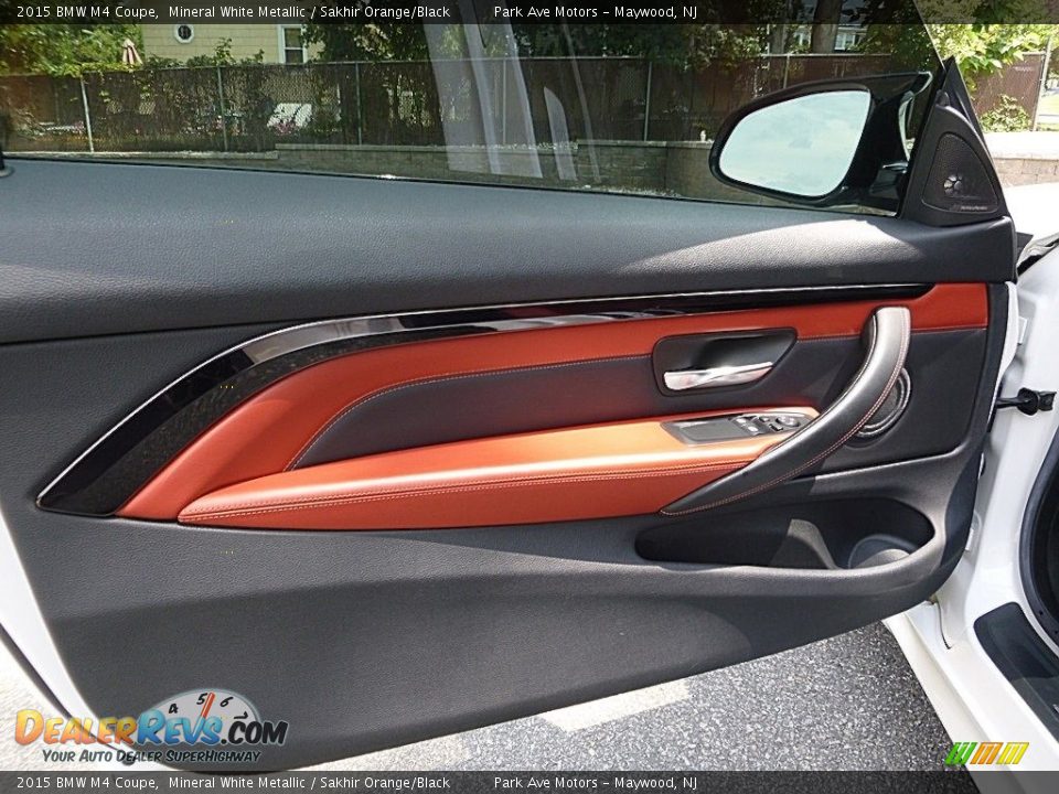 2015 BMW M4 Coupe Mineral White Metallic / Sakhir Orange/Black Photo #10