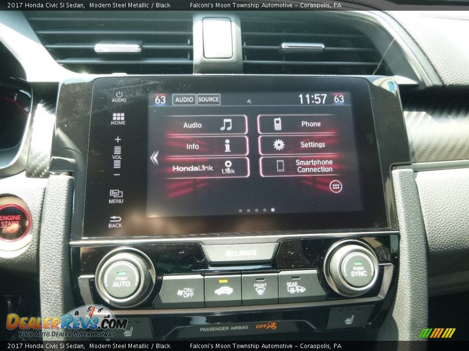 2017 Honda Civic Si Sedan Modern Steel Metallic / Black Photo #14