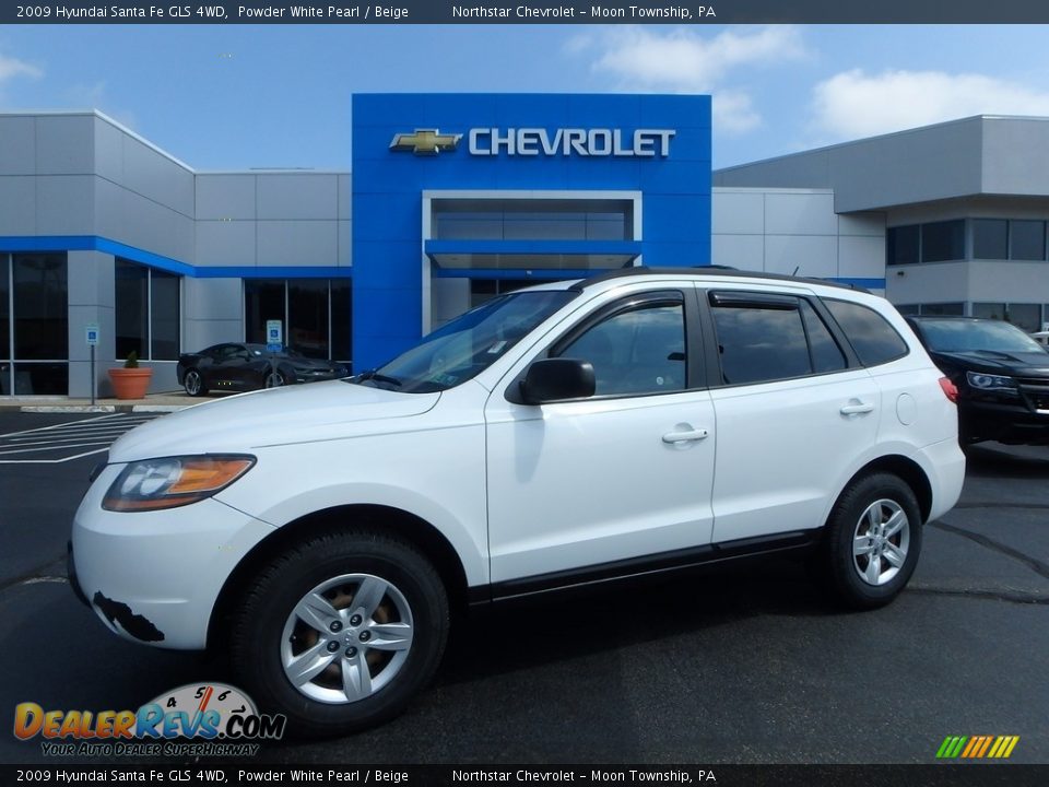 2009 Hyundai Santa Fe GLS 4WD Powder White Pearl / Beige Photo #1