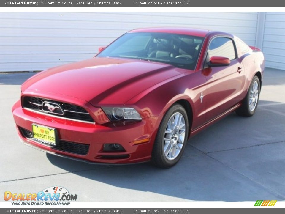 2014 Ford Mustang V6 Premium Coupe Race Red / Charcoal Black Photo #3