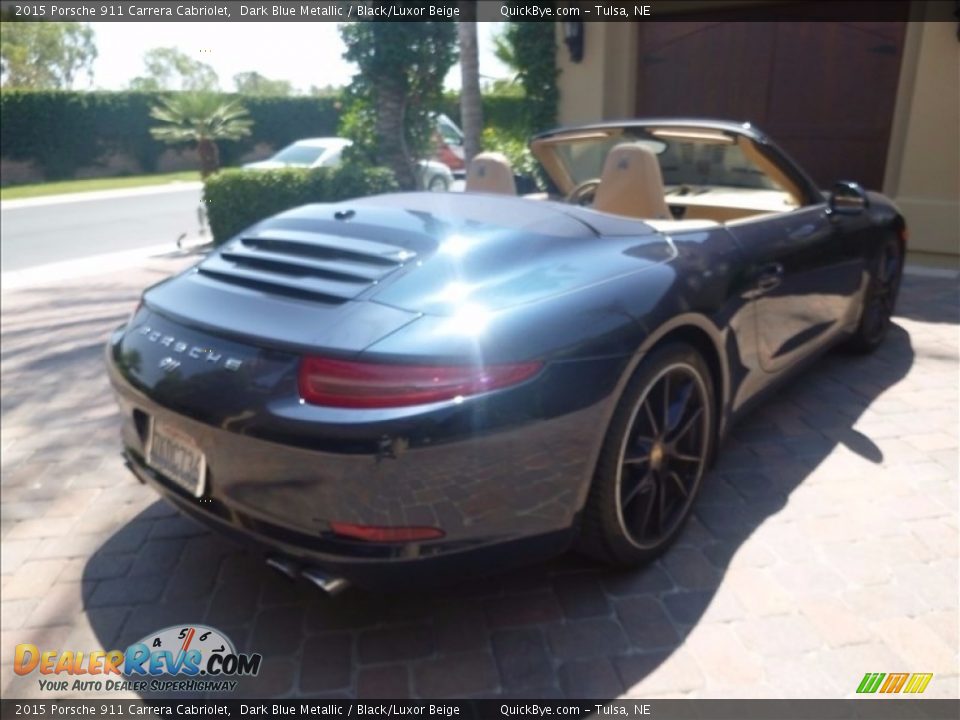 2015 Porsche 911 Carrera Cabriolet Dark Blue Metallic / Black/Luxor Beige Photo #3