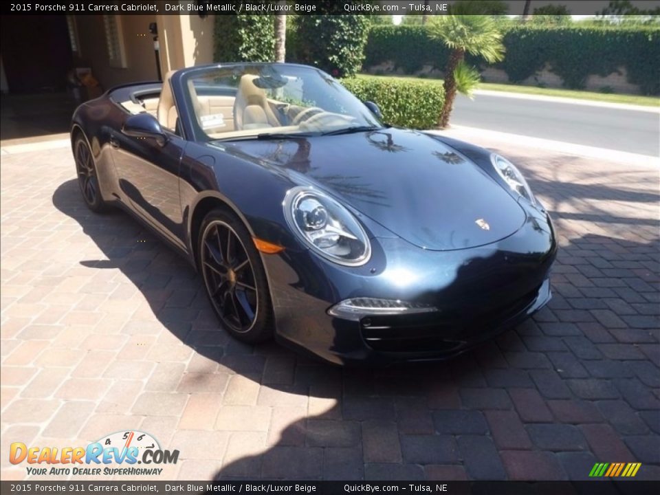 2015 Porsche 911 Carrera Cabriolet Dark Blue Metallic / Black/Luxor Beige Photo #4