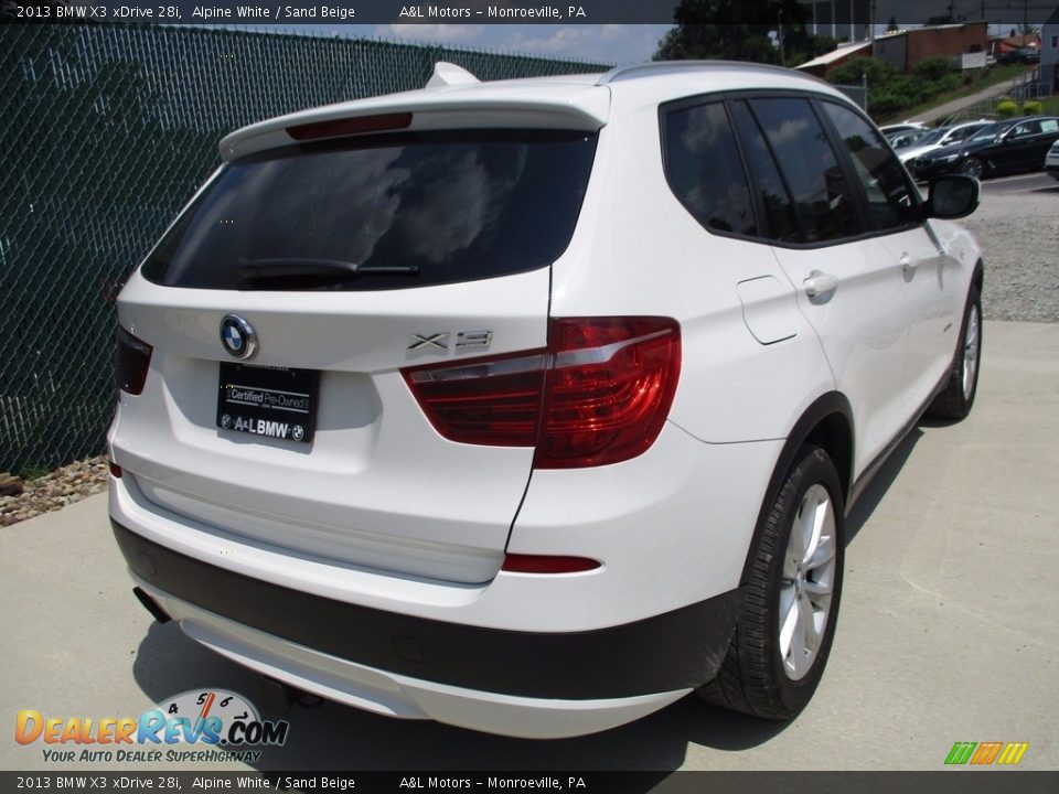 2013 BMW X3 xDrive 28i Alpine White / Sand Beige Photo #3