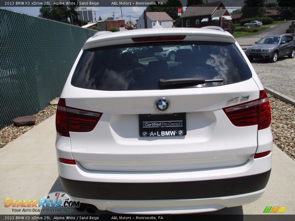2013 BMW X3 xDrive 28i Alpine White / Sand Beige Photo #4