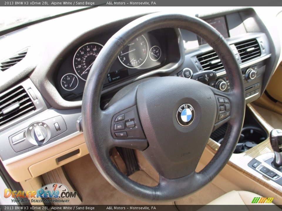 2013 BMW X3 xDrive 28i Alpine White / Sand Beige Photo #14