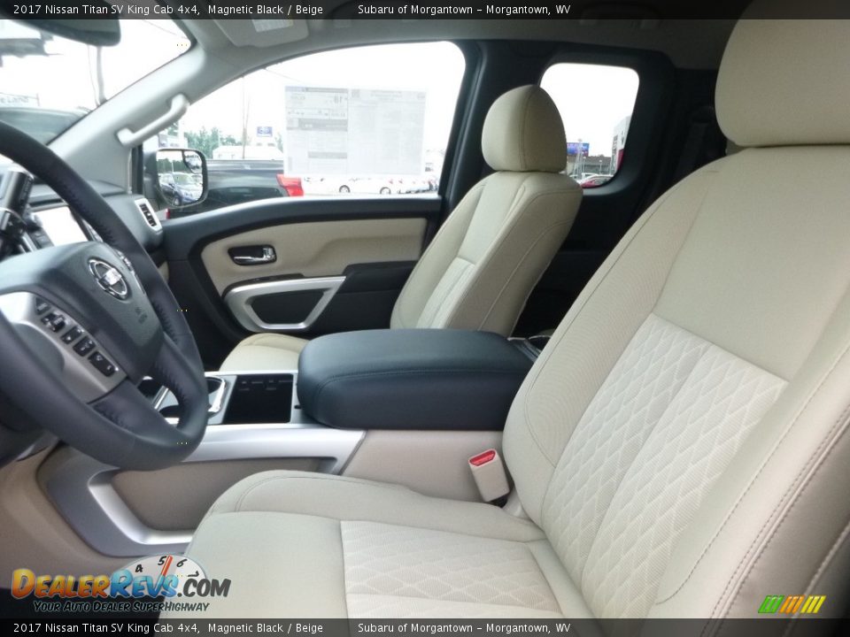 2017 Nissan Titan SV King Cab 4x4 Magnetic Black / Beige Photo #12
