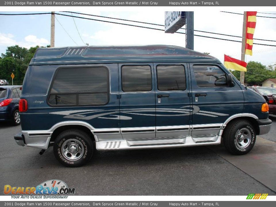 2001 Dodge Ram Van 1500 Passenger Conversion Dark Spruce Green Metallic / Mist Gray Photo #2