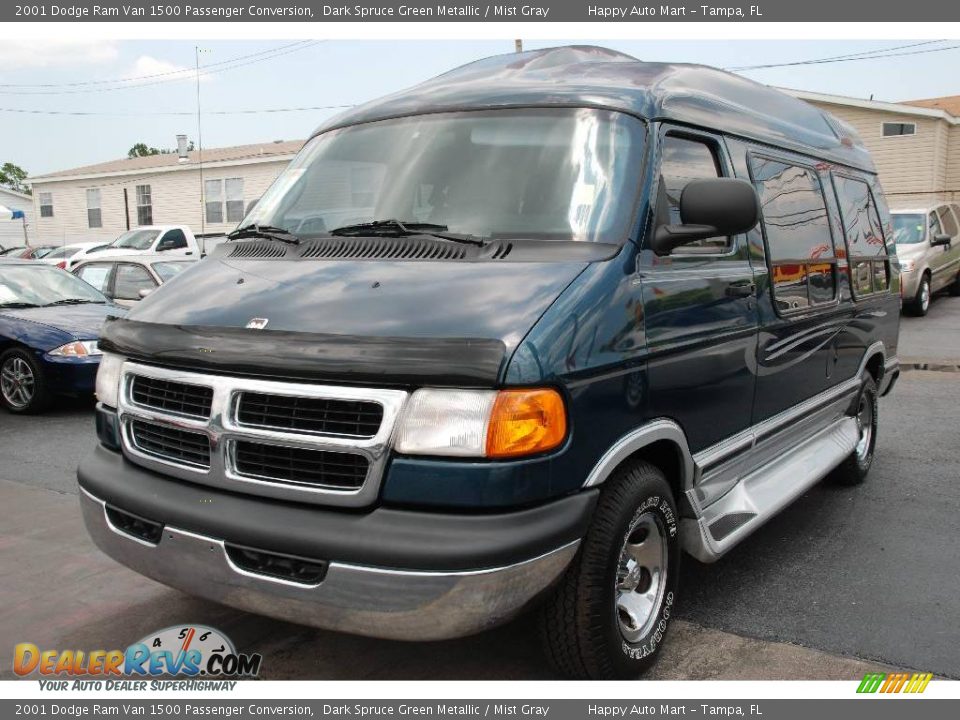 2001 Dodge Ram Van 1500 Passenger Conversion Dark Spruce Green Metallic / Mist Gray Photo #3