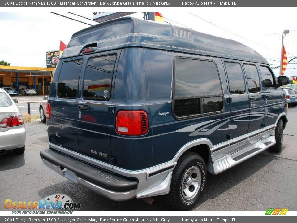 2001 Dodge Ram Van 1500 Passenger Conversion Dark Spruce Green Metallic / Mist Gray Photo #4