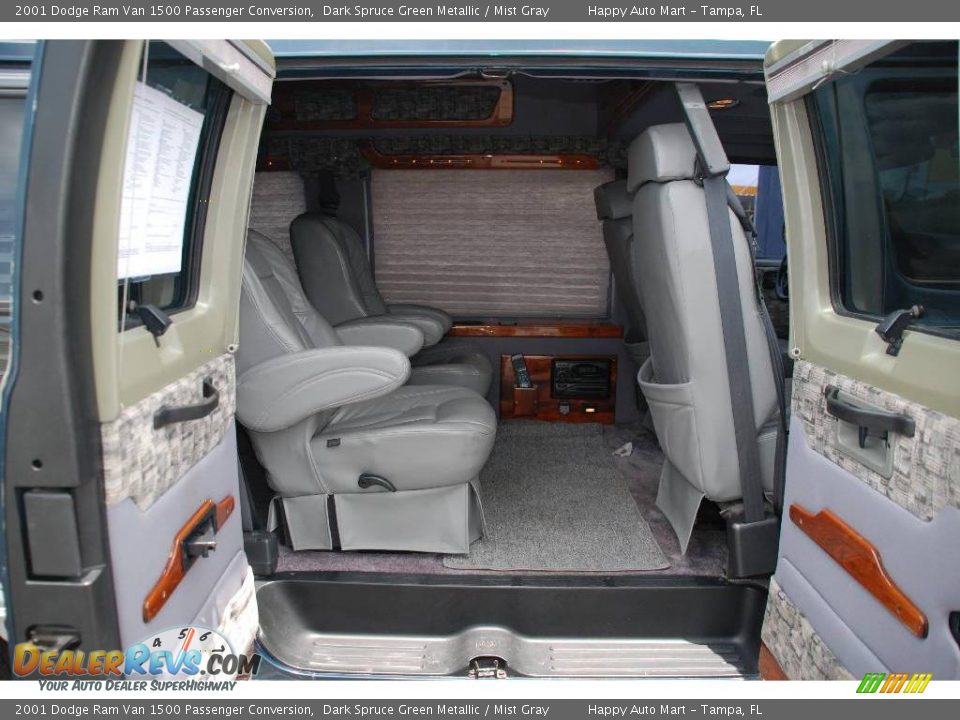 2001 Dodge Ram Van 1500 Passenger Conversion Dark Spruce Green Metallic / Mist Gray Photo #21