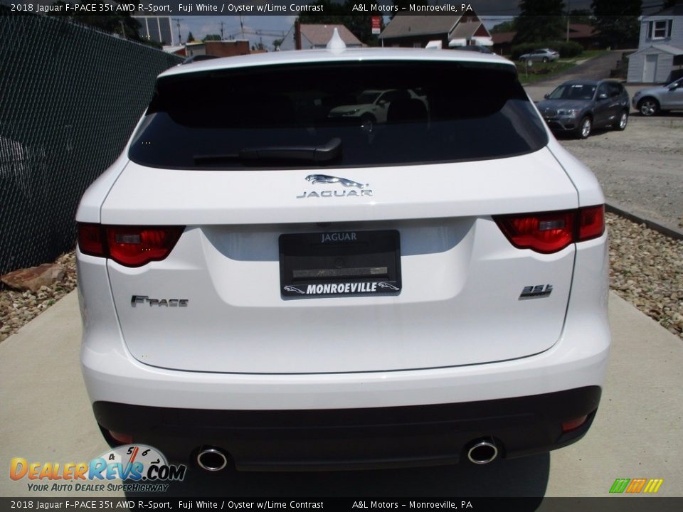 2018 Jaguar F-PACE 35t AWD R-Sport Fuji White / Oyster w/Lime Contrast Photo #4