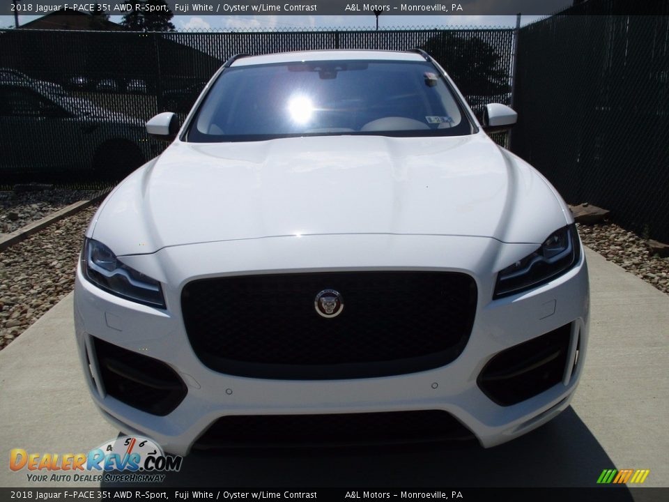2018 Jaguar F-PACE 35t AWD R-Sport Fuji White / Oyster w/Lime Contrast Photo #7