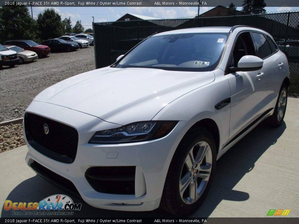 2018 Jaguar F-PACE 35t AWD R-Sport Fuji White / Oyster w/Lime Contrast Photo #8