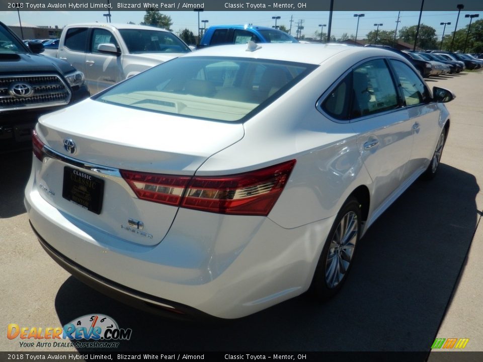 2018 Toyota Avalon Hybrid Limited Blizzard White Pearl / Almond Photo #2