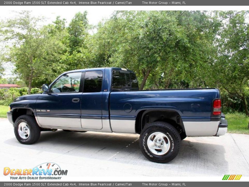 2000 Dodge Ram 1500 SLT Extended Cab 4x4 Intense Blue Pearlcoat / Camel/Tan Photo #3