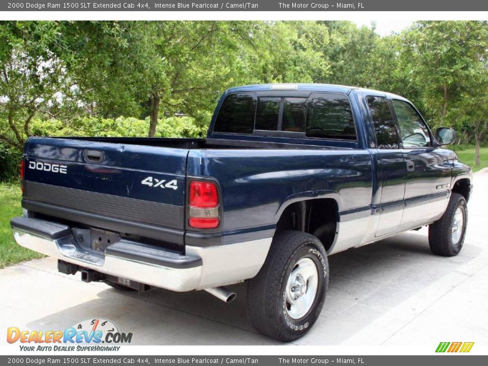 2000 Dodge Ram 1500 SLT Extended Cab 4x4 Intense Blue Pearlcoat / Camel/Tan Photo #6