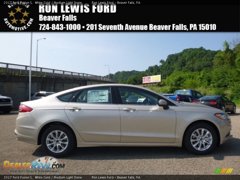 2017 Ford Fusion S White Gold / Medium Light Stone Photo #1