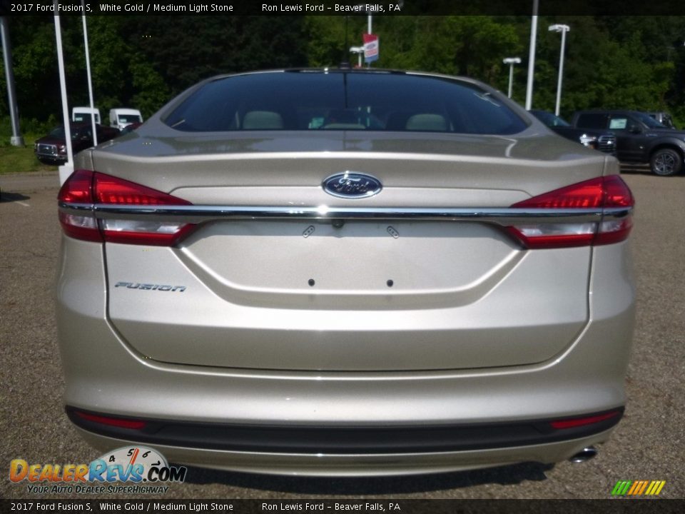 2017 Ford Fusion S White Gold / Medium Light Stone Photo #3