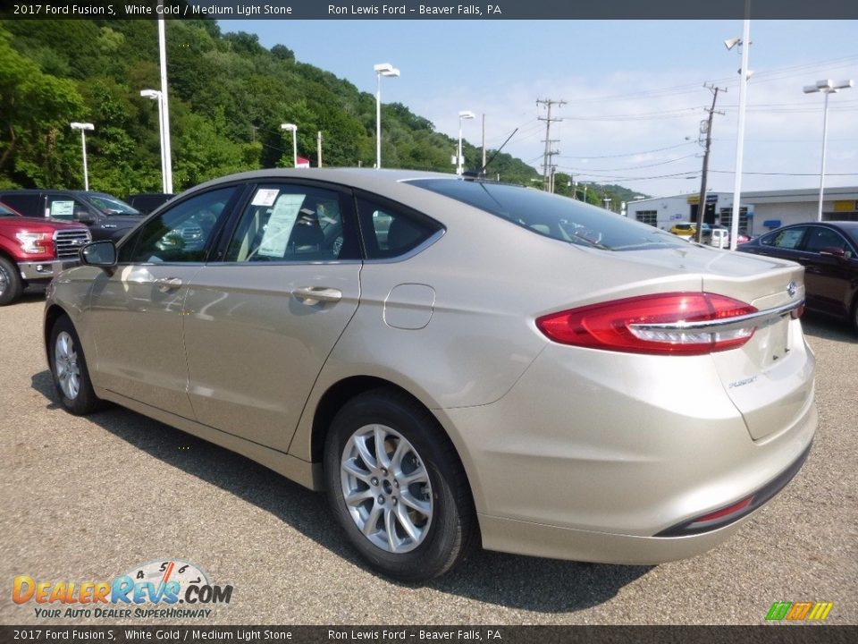 2017 Ford Fusion S White Gold / Medium Light Stone Photo #4