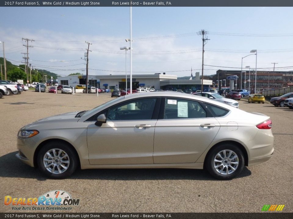 2017 Ford Fusion S White Gold / Medium Light Stone Photo #5
